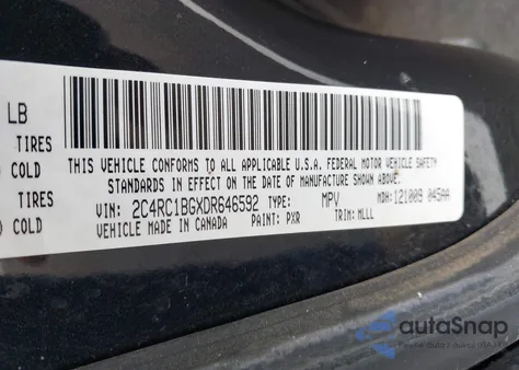 2013 Chrysler Town & Country Touring из США, поврежденный, VIN 2C4RC1BGXDR646592